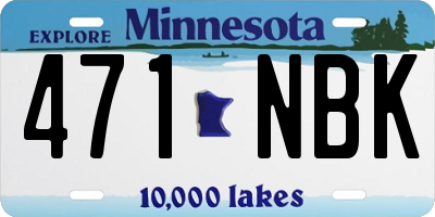MN license plate 471NBK