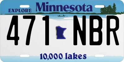 MN license plate 471NBR