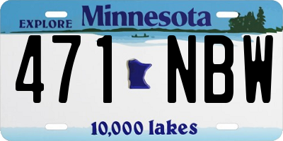 MN license plate 471NBW