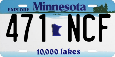 MN license plate 471NCF