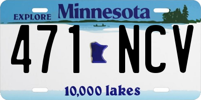 MN license plate 471NCV