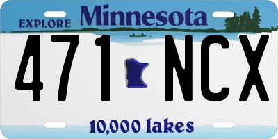 MN license plate 471NCX