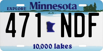 MN license plate 471NDF