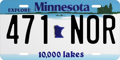MN license plate 471NOR