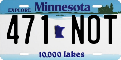 MN license plate 471NOT