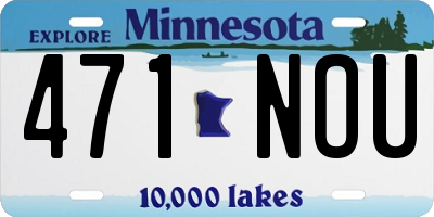 MN license plate 471NOU