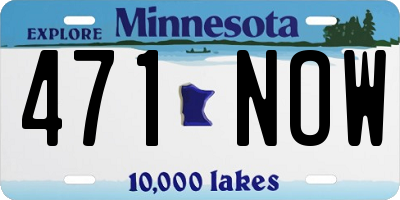 MN license plate 471NOW