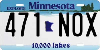 MN license plate 471NOX