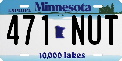 MN license plate 471NUT