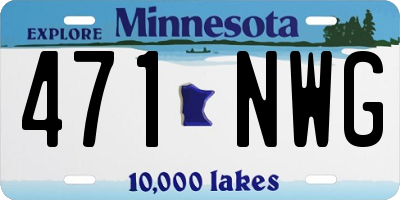 MN license plate 471NWG