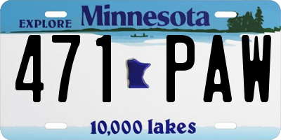 MN license plate 471PAW