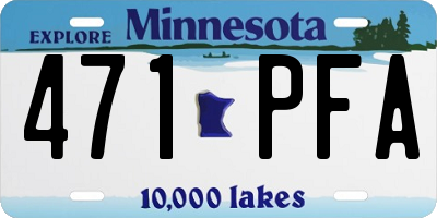 MN license plate 471PFA