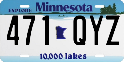 MN license plate 471QYZ