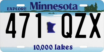 MN license plate 471QZX