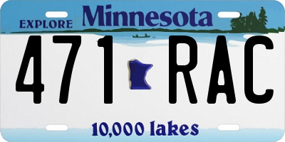 MN license plate 471RAC