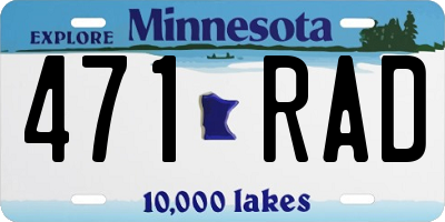 MN license plate 471RAD