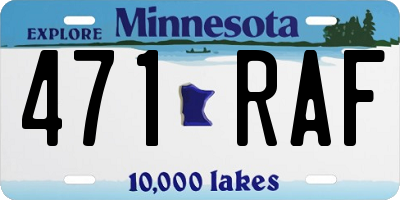 MN license plate 471RAF