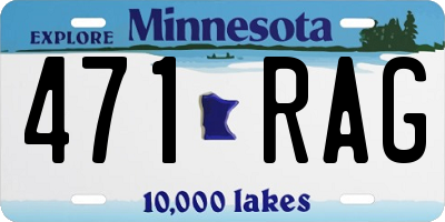 MN license plate 471RAG