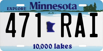 MN license plate 471RAI