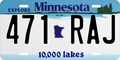 MN license plate 471RAJ
