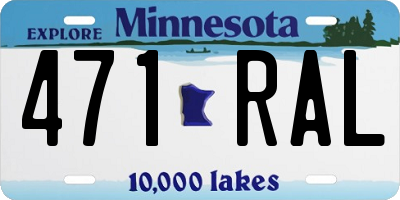 MN license plate 471RAL