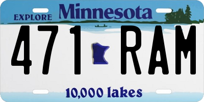 MN license plate 471RAM