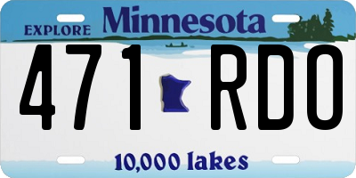 MN license plate 471RDO