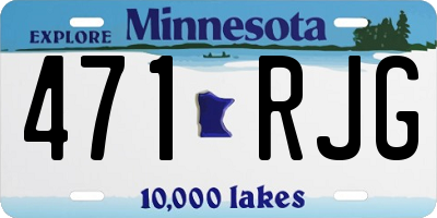 MN license plate 471RJG