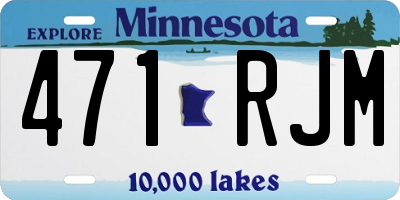 MN license plate 471RJM