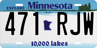 MN license plate 471RJW