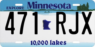MN license plate 471RJX