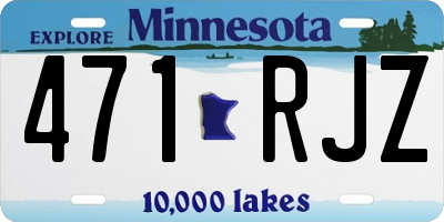 MN license plate 471RJZ