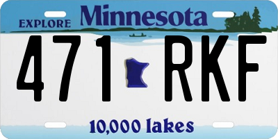 MN license plate 471RKF