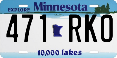MN license plate 471RKO