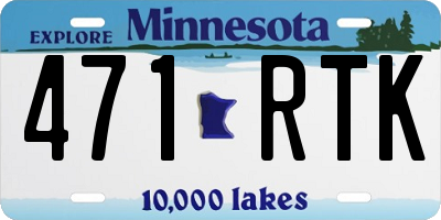 MN license plate 471RTK
