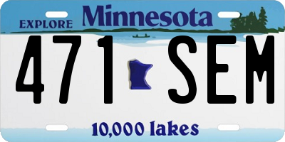 MN license plate 471SEM