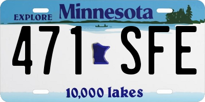 MN license plate 471SFE