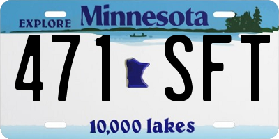 MN license plate 471SFT