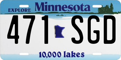 MN license plate 471SGD