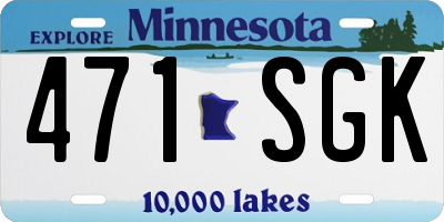 MN license plate 471SGK