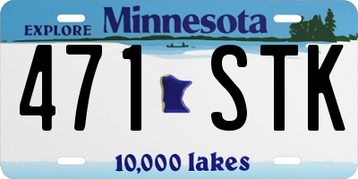 MN license plate 471STK