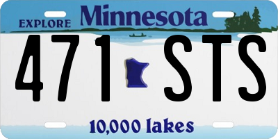 MN license plate 471STS