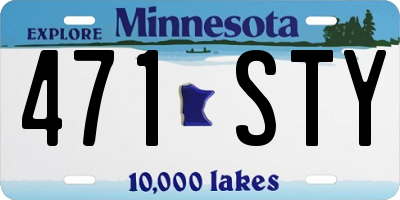 MN license plate 471STY