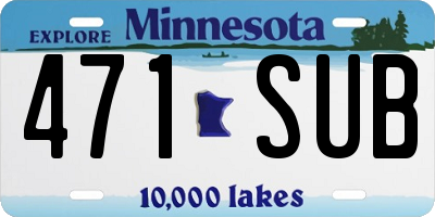 MN license plate 471SUB
