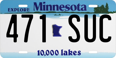 MN license plate 471SUC