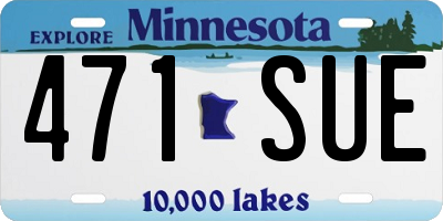 MN license plate 471SUE