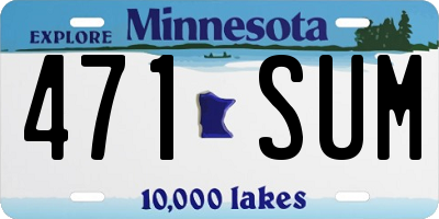 MN license plate 471SUM
