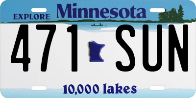 MN license plate 471SUN