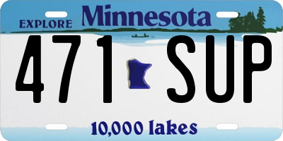 MN license plate 471SUP