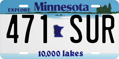 MN license plate 471SUR